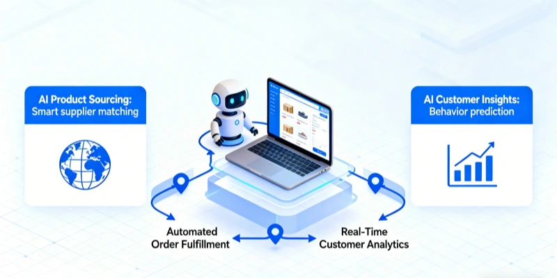 AI powered dropshipping smart sourcing automated fulfillment analytics
