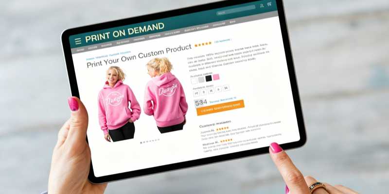 E-commerce print-on-demand custom hoodie
