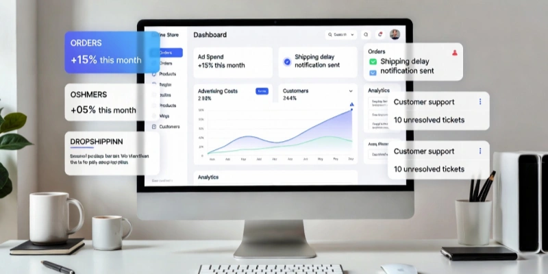 Ecommerce dashboard orders analytics shipping support