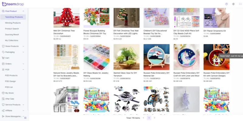 A product page for DIY kits on Teemdrop