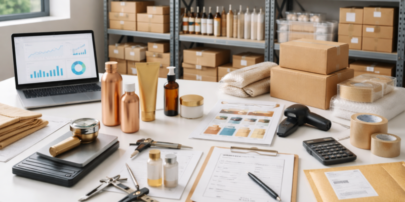 E-commerce product sourcing packaging materials warehouse fulfillment inventory