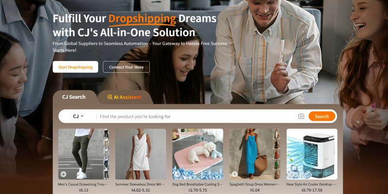 CJdropshipping all-in-one solution homepage