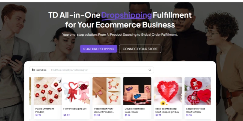 Teemdrop all-in-one dropshipping fulfillment ecommerce ai product sourcing global fulfillment