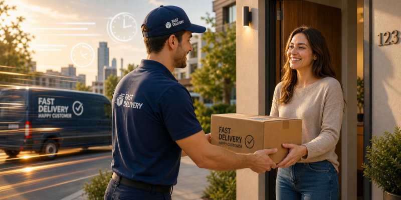 Fast delivery service parcel to customer