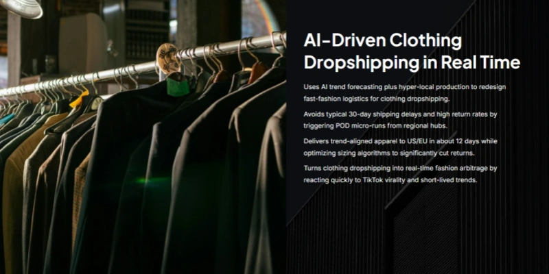 AI driven clothing dropshipping real time apparel logistics