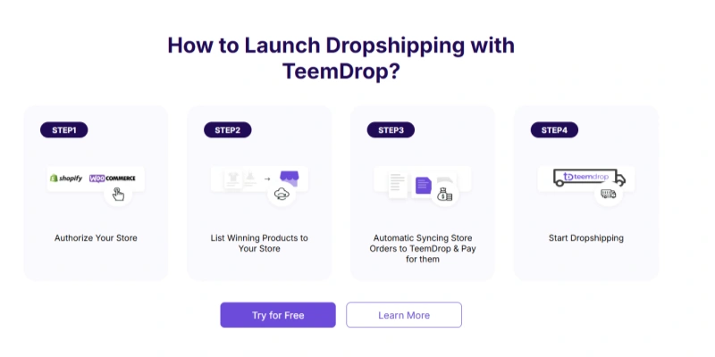 Teemdrop launch guide 4 steps infographic