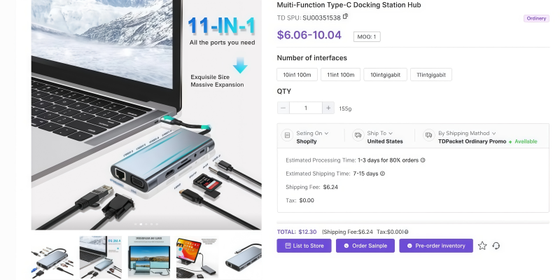 TeemDrop multi function docking station hub 11-in-1 