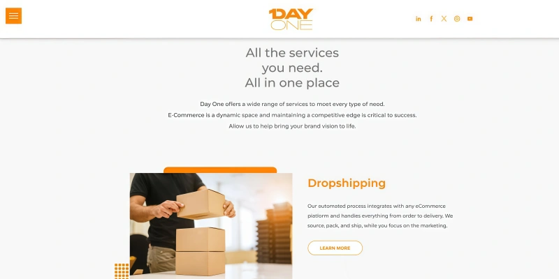 Day One all-in-one dropshipping fulfillment automated ecommerce solution