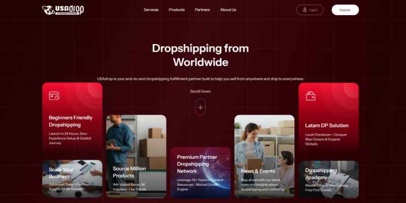 USAdrop worldwide dropshipping fulfillment beginners friendly global partner