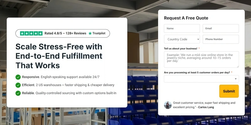 Dropship China Pro homepage request free quote fulfillment services