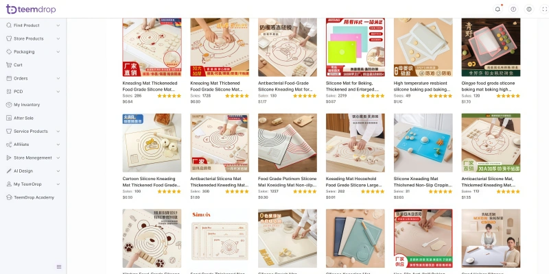 TeemDrop winning products silicone kneading mats baking supplies