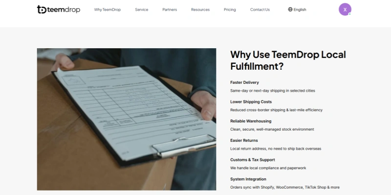 Teemdrop local fulfillment benefits faster delivery lower costs