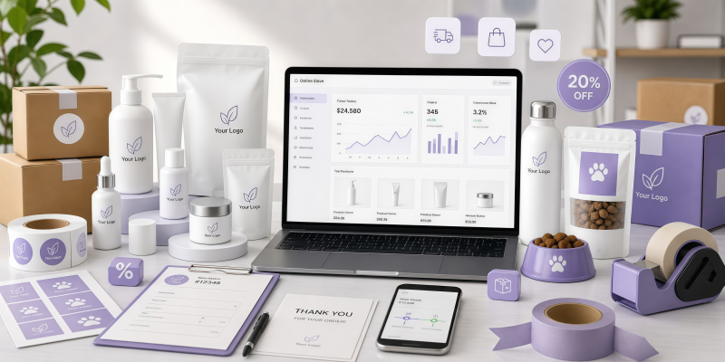 White label custom branded products packaging e-commerce dashboard