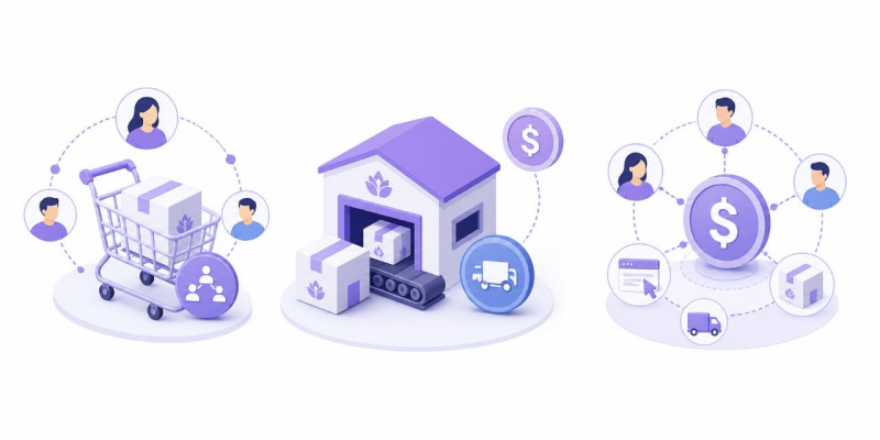 Ghost commerce ecommerce fulfillment and online business concept