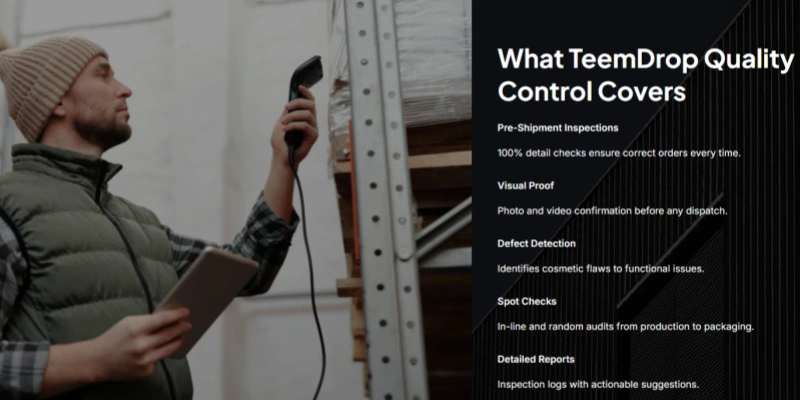 Teemdrop quality control inspections warehouse inventory scanner