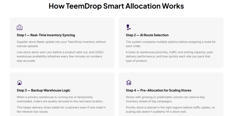 TeemDrop dropshipping inventory and fulfillment workflow