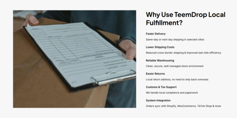 Why use TeemDrop local fulfillment benefits