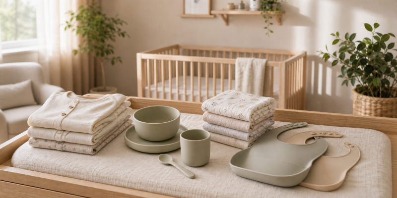 Organic baby clothing and feeding essentials for dropshipping