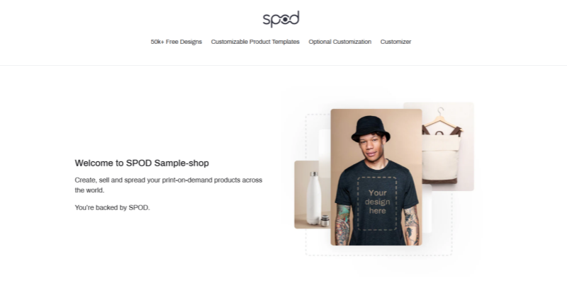 Spod print-on-demand sample shop