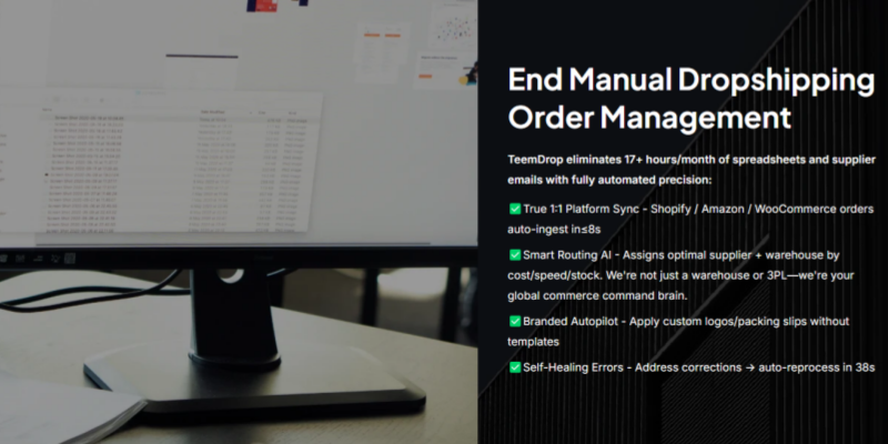 TeemDrop automated dropshipping order management manual vs ai sync