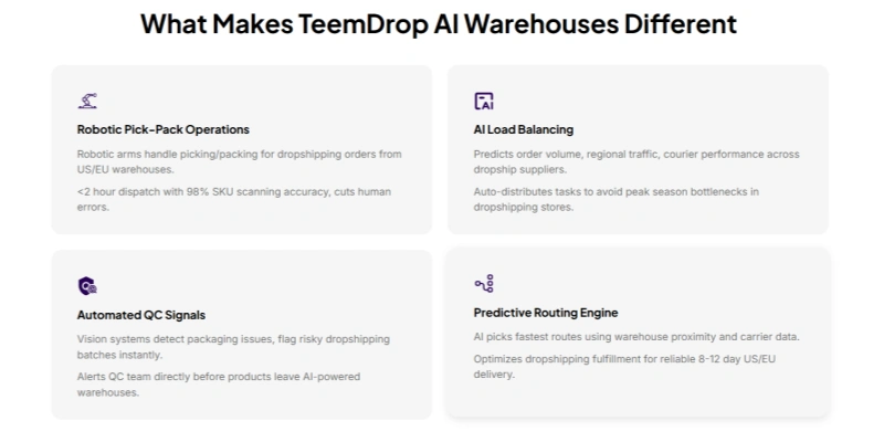 Teemdrop ai warehouses differences