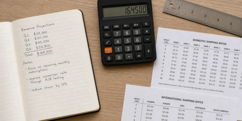 Dropshipping revenue projections calculator shipping rate