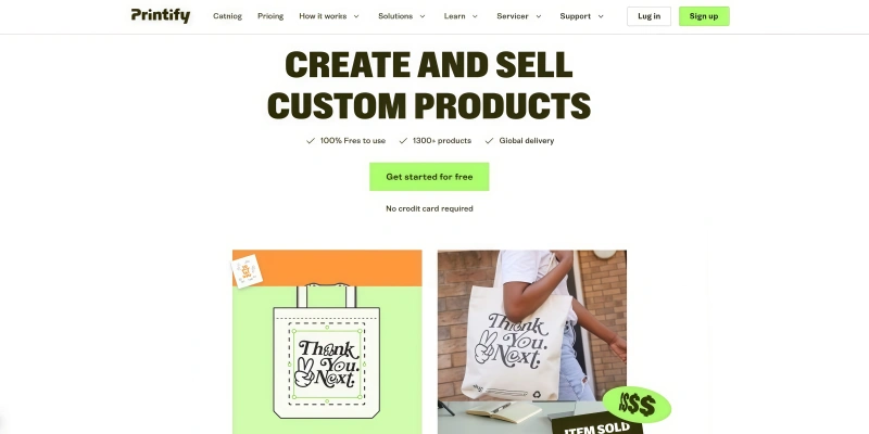 Printify create sell custom products free global delivery print-on-demand