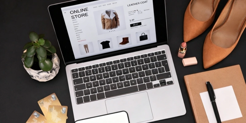 Fashion ecommerce online store with clothing and accessories shopping