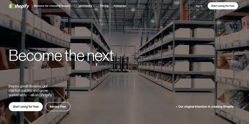Shopify sign in page