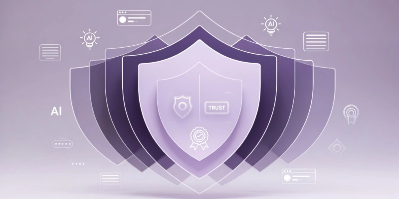 Trustworthy security shield illustration